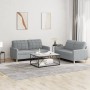 Sofa set with cushions 2 pieces light gray fabric by vidaXL, Sofas - Ref: Foro24-3201274, Price: 403,68 €, Discount: %