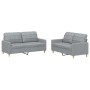 Sofa set with cushions 2 pieces light gray fabric by vidaXL, Sofas - Ref: Foro24-3201274, Price: 403,68 €, Discount: %