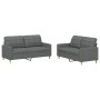 Sofagarnitur mit Kissen 2-teilig aus dunkelgrauem Stoff von vidaXL, Sofas - Ref: Foro24-3201275, Preis: 424,94 €, Rabatt: %