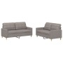 Sofa set with cushions 2 pieces taupe gray fabric by vidaXL, Sofas - Ref: Foro24-3201281, Price: 442,57 €, Discount: %