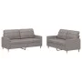 Sofa set with cushions 2 pieces taupe gray fabric by vidaXL, Sofas - Ref: Foro24-3201281, Price: 434,97 €, Discount: %