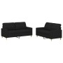2-piece sofa set with black fabric cushions by vidaXL, Sofas - Ref: Foro24-3201278, Price: 385,20 €, Discount: %