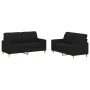 2-piece sofa set with black fabric cushions by vidaXL, Sofas - Ref: Foro24-3201278, Price: 366,93 €, Discount: %