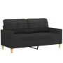 Sofagarnitur mit Kissen 2 Stück schwarzer Stoff von vidaXL, Sofas - Ref: Foro24-3201278, Preis: 378,83 €, Rabatt: %