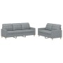 Sofa set with cushions 2 pieces light gray fabric by vidaXL, Sofas - Ref: Foro24-3201306, Price: 481,73 €, Discount: %
