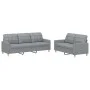 Sofa set with cushions 2 pieces light gray fabric by vidaXL, Sofas - Ref: Foro24-3201306, Price: 462,76 €, Discount: %