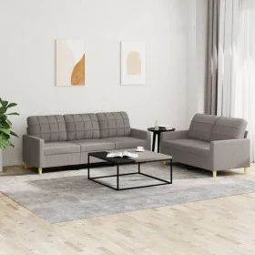 Sofa set with cushions 2 pieces taupe gray fabric by vidaXL, Sofas - Ref: Foro24-3201313, Price: 471,65 €, Discount: %