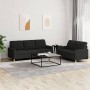 Sofa set with cushions 2 pieces black fabric by vidaXL, Sofas - Ref: Foro24-3201310, Price: 479,57 €, Discount: %