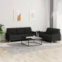 Sofa set with cushions 2 pieces black fabric by vidaXL, Sofas - Ref: Foro24-3201310, Price: 457,22 €, Discount: %