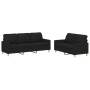 Sofa set with cushions 2 pieces black fabric by vidaXL, Sofas - Ref: Foro24-3201310, Price: 479,57 €, Discount: %