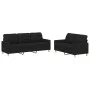 Sofa set with cushions 2 pieces black fabric by vidaXL, Sofas - Ref: Foro24-3201310, Price: 457,22 €, Discount: %