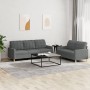 Sofa set with cushions 2 pieces dark gray fabric by vidaXL, Sofas - Ref: Foro24-3201307, Price: 549,74 €, Discount: %