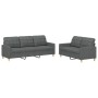 Juego de sofás con cojines 2 piezas tela gris oscuro de vidaXL, Sofás - Ref: Foro24-3201307, Precio: 549,74 €, Descuento: %