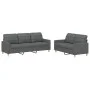 Sofa set with cushions 2 pieces dark gray fabric by vidaXL, Sofas - Ref: Foro24-3201307, Price: 529,50 €, Discount: %