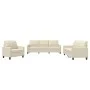 Cream synthetic leather 3-piece sofa set with cushions by vidaXL, Sofas - Ref: Foro24-3201339, Price: 588,02 €, Discount: %