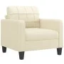 Cream synthetic leather 3-piece sofa set with cushions by vidaXL, Sofas - Ref: Foro24-3201339, Price: 588,02 €, Discount: %
