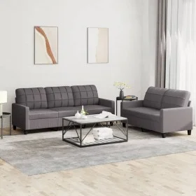 Gray synthetic leather 2-piece sofa set with cushions by vidaXL, Sofas - Ref: Foro24-3201380, Price: 450,24 €, Discount: %