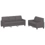Zweiteilige Sofagarnitur aus grauem Kunstleder mit Kissen von vidaXL, Sofas - Ref: Foro24-3201380, Preis: 477,89 €, Rabatt: %