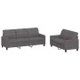 Zweiteilige Sofagarnitur aus grauem Kunstleder mit Kissen von vidaXL, Sofas - Ref: Foro24-3201380, Preis: 450,24 €, Rabatt: %
