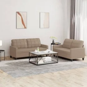 2-piece sofa set with cappuccino faux leather cushions by vidaXL, Sofas - Ref: Foro24-3201362, Price: 387,02 €, Discount: %
