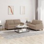 Sofagarnitur mit Kissen 2 Stück Kunstleder Cappuccino von vidaXL, Sofas - Ref: Foro24-3201362, Preis: 394,82 €, Rabatt: %