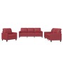 3-piece red dyed faux leather sofa set with cushions by vidaXL, Sofas - Ref: Foro24-3201341, Price: 621,71 €, Discount: %