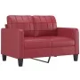3-piece red dyed faux leather sofa set with cushions by vidaXL, Sofas - Ref: Foro24-3201341, Price: 611,57 €, Discount: %