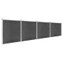 Black WPC fence panel set 699x186 cm by vidaXL, fence panels - Ref: Foro24-3070431, Price: 1,00 €, Discount: %