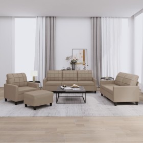Cappuccino synthetic leather 4-piece sofa set with cushions by vidaXL, Sofas - Ref: Foro24-3201347, Price: 667,86 €, Discount: %
