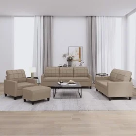 Cappuccino synthetic leather 4-piece sofa set with cushions by vidaXL, Sofas - Ref: Foro24-3201347, Price: 656,63 €, Discount: %