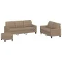 Cappuccino synthetic leather 3-piece sofa set with cushions by vidaXL, Sofas - Ref: Foro24-3201387, Price: 491,47 €, Discount: %