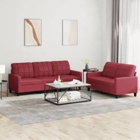 2-piece red dyed faux leather sofa set with cushions by vidaXL, Sofas - Ref: Foro24-3201381, Price: 457,22 €, Discount: %