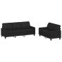 2-teilige Sofagarnitur aus schwarzem Kunstleder mit Kissen von vidaXL, Sofas - Ref: Foro24-3201378, Preis: 480,33 €, Rabatt: %