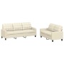 Cream synthetic leather 2-piece sofa set with cushions by vidaXL, Sofas - Ref: Foro24-3201379, Price: 452,55 €, Discount: %