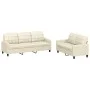 Cream synthetic leather 2-piece sofa set with cushions by vidaXL, Sofas - Ref: Foro24-3201379, Price: 445,07 €, Discount: %