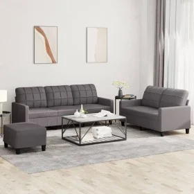 Juego de sofás con cojines 3 piezas cuero sintético gris de vidaXL, Sofás - Ref: Foro24-3201385, Precio: 472,95 €, Descuento: %