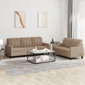 Cappuccino synthetic leather 2-piece sofa set with cushions by vidaXL, Sofas - Ref: Foro24-3201382, Price: 446,54 €, Discount: %