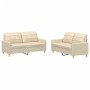 Sofa set with cushions 2 pieces cream fabric by vidaXL, Sofas - Ref: Foro24-3201276, Price: 373,02 €, Discount: %