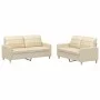 Sofa set with cushions 2 pieces cream fabric by vidaXL, Sofas - Ref: Foro24-3201276, Price: 380,50 €, Discount: %