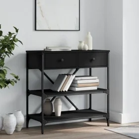Black engineered wood console table 75x34.5x75 cm by vidaXL, Side tables - Ref: Foro24-833408, Price: 84,60 €, Discount: %