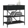 Black engineered wood console table 75x34.5x75 cm by vidaXL, Side tables - Ref: Foro24-833408, Price: 86,42 €, Discount: %