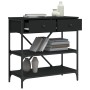 Black engineered wood console table 75x34.5x75 cm by vidaXL, Side tables - Ref: Foro24-833408, Price: 86,42 €, Discount: %