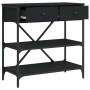 Black engineered wood console table 75x34.5x75 cm by vidaXL, Side tables - Ref: Foro24-833408, Price: 86,42 €, Discount: %