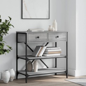 Sonoma gray engineered wood console table 75x34.5x75 cm by vidaXL, Side tables - Ref: Foro24-833411, Price: 81,71 €, Discount: %