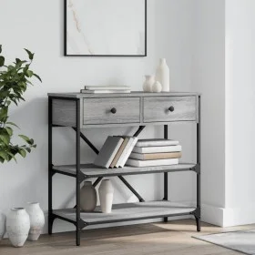 Sonoma gray engineered wood console table 75x34.5x75 cm by vidaXL, Side tables - Ref: Foro24-833411, Price: 80,59 €, Discount: %