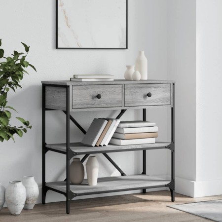 Sonoma gray engineered wood console table 75x34.5x75 cm by vidaXL, Side tables - Ref: Foro24-833411, Price: 81,71 €, Discount: %