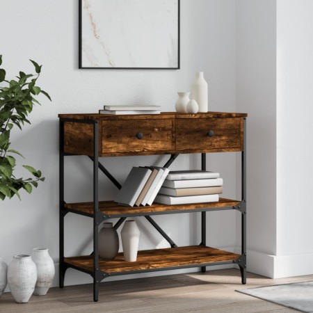 Konsolentisch aus geräuchertem Eichenholzwerkstoff, 75 x 34,5 x 75 cm von vidaXL, Seitentische - Ref: Foro24-833410, Preis: 6...