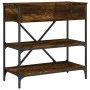Smoked oak engineered wood console table 75x34.5x75 cm by vidaXL, Side tables - Ref: Foro24-833410, Price: 63,67 €, Discount: %