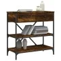Smoked oak engineered wood console table 75x34.5x75 cm by vidaXL, Side tables - Ref: Foro24-833410, Price: 63,67 €, Discount: %