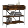 Konsolentisch aus geräuchertem Eichenholzwerkstoff, 75 x 34,5 x 75 cm von vidaXL, Seitentische - Ref: Foro24-833410, Preis: 6...